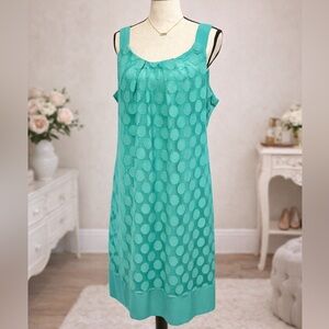 Robbie Bee Teal Polka Dot Midi Dress
